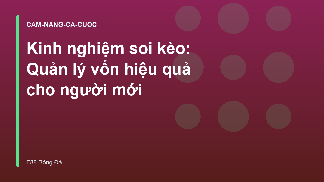 Read more about the article Kinh nghiệm soi kèo: Quản lý vốn hiệu quả cho người mới